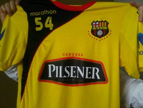 Front of the Barcelona SC 2011 home football shirt